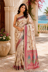 Tussar Silk Saree with Traditional Woven Design