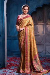 Mustard Silk Weaving Saree Traditional Festive & Wedding Wear