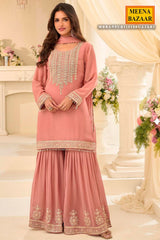 Gajari Embroidered Georgette Ready Made Suit – Elegant Ethnic Wear
