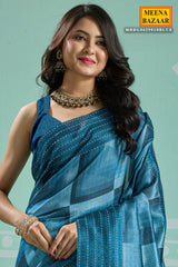Blue Silk Embroidered Saree - Elegant Festive & Wedding Wear