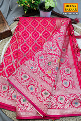 Floral Zaal Rani Silk Zari Woven Saree