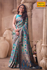 Rama Silk Weaving Saree Elegant Traditional Festive Wear