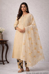 Elegant Tussar Cotton Suit with Embroidery Work