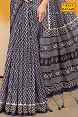 Elegant Blue Organza Saree