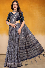 Elegant Blue Organza Saree