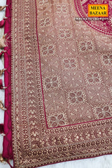 Maroon Silk Resham Threadwork Zari & Sequins Embroidered Saree