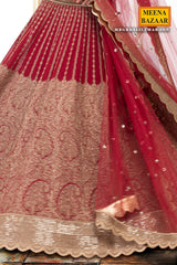 Maroon Zari & Sequin Lehenga