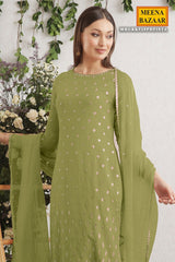 Pista Embroidered Georgette Unstitched Suit