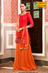 Rani Silk Embroidered Sharara Suit