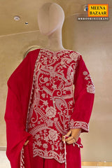 Elegant Rani Georgette Ready Made Suit with Cut Dana & Thread Work