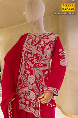 Elegant Rani Georgette Ready Made Suit with Cut Dana & Thread Work