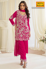 Elegant Rani Georgette Ready Made Suit with Cut Dana & Thread Work