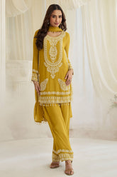 Mustard Georgette Ready Made Suit