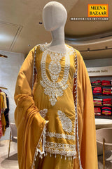 Mustard Georgette Ready Made Suit