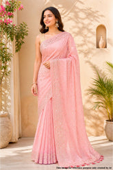 Gajri Georgette Saree with Zari & Sequin Work