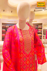 Rani Silk Ready-Made Suit with Neck Embroidery