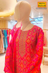 Rani Silk Ready-Made Suit with Neck Embroidery