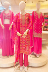 Rani Silk Ready-Made Suit with Neck Embroidery