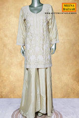 Lemon Chinon Embroidered Ready Made Suit