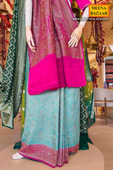 Sea Green Embroidered Silk Saree Party & Festive Wear Saree
