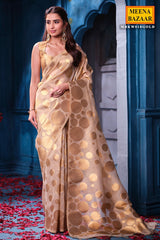 Antiqiue Gold Tissue Weaving Saree Festive & Wedding Wear