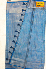 Lehariya Softy Blue Silk Weaving Jal Saree
