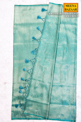 Lehariya Softy Sea Green Silk Weaving Jaal Saree