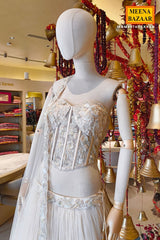 Ethereal Tussar Lehenga Set With Corset Blouse
