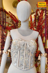 Ethereal Tussar Lehenga Set With Corset Blouse