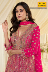 Graceful Rani Georgette Anarkali with Elegant Embroidery