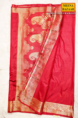 Mayuri Maroon Silk Woven Saree