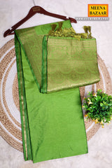 Mehandi Silk Saree With Classic Weaving Buti Work