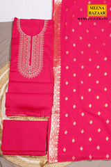 Rani Maslin Neck Embroidered Suit Set