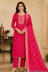 Rani Maslin Neck Embroidered Suit Set
