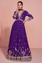 Purple Georgette Anarkali suit