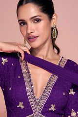 Purple Georgette Anarkali suit