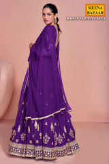 Purple Georgette Anarkali suit