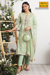 Pista Embroidered Chanderi Unstitched Suit