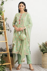 Pista Embroidered Chanderi Unstitched Suit