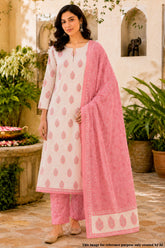 Gajri Cotton Embroidered Unstitched Suit Set
