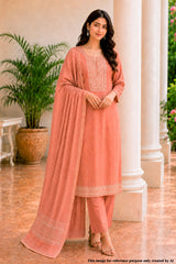 Rust Kurta Set with Printed Dupatta