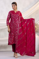 Rani Georgette Sequins Embroidered Unstitched Suit