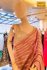 Light Mauve Mirror Work Saree