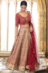 Maroon Zari & Sequin Lehenga