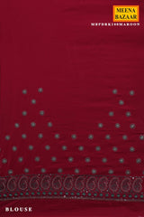 Maroon Georgette Embroidered Saree - Luxury Party Wear Saree