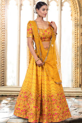 Mustard Silk Lehenga