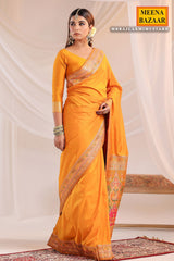 Mustard Silk Saree with Weaving Traditional Festive & Party Wear