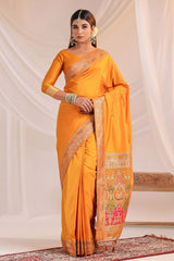 Mustard Silk Saree with Weaving Traditional Festive & Party Wear