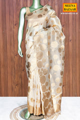 Golden Woven Silk Saree for Women – Luxury Designer Party Wear Silk Saree