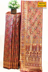 Maroon Silk Weaving Jal Saree